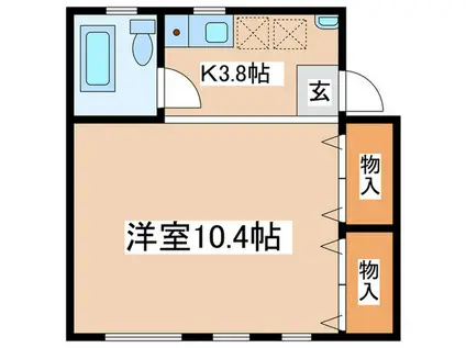 スタイリッシュハウス アップル&サムシングエルス(1K/2階)の間取り写真
