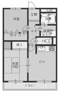 ベルエーヌⅡ(2LDK/3階)の間取り写真