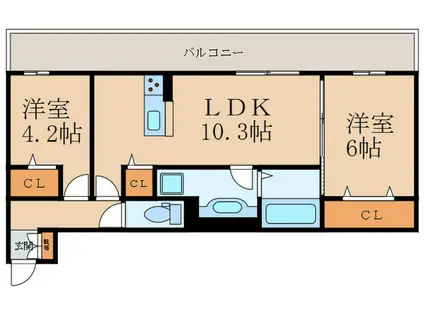LEAFULL(2LDK/1階)の間取り写真