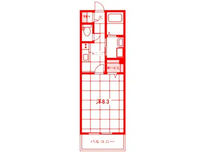 グラン レガーロ上星川II(1K/2階)の間取り写真
