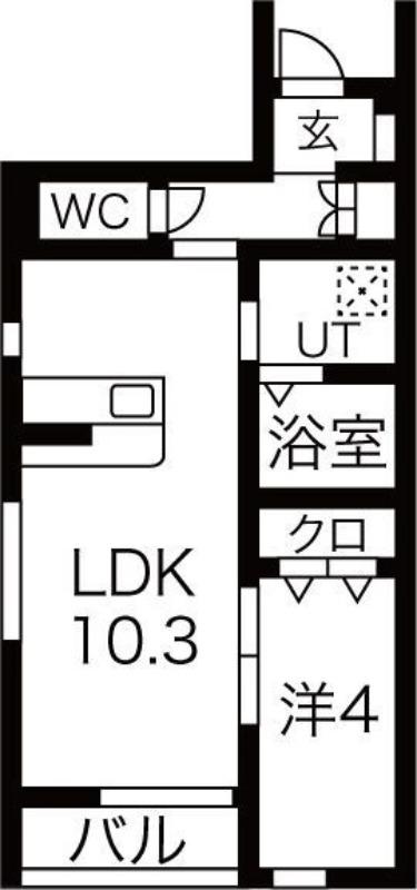 CASA ETERNO(1LDK/1階)の間取り写真