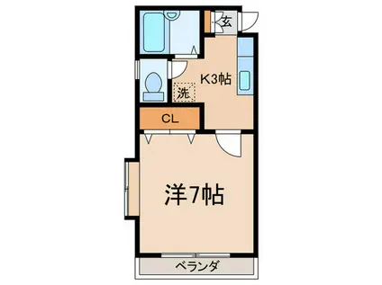 A&Tフラッツ(1K/2階)の間取り写真