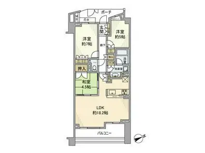 パークハウス フォレストリエ(3LDK/3階)の間取り写真