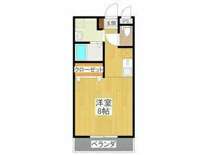 ペティーナA棟(ワンルーム/2階)の間取り写真