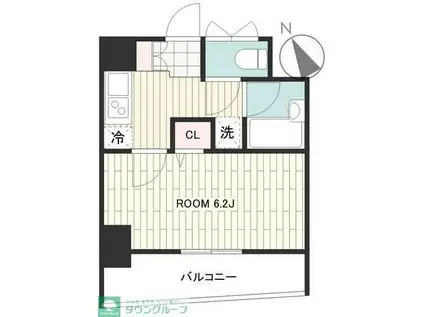 パウロニアバレーテイク1岸根公園(1K/4階)の間取り写真