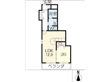 SKBUILDING-1(1LDK/5階)の間取り写真