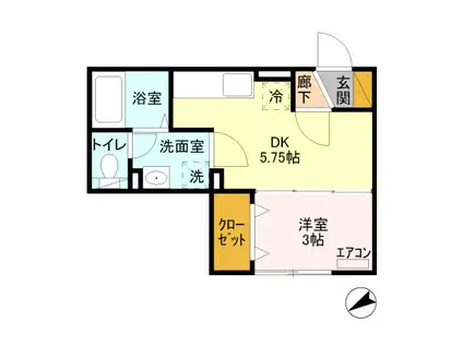 セジュール本町(1K/1階)の間取り写真