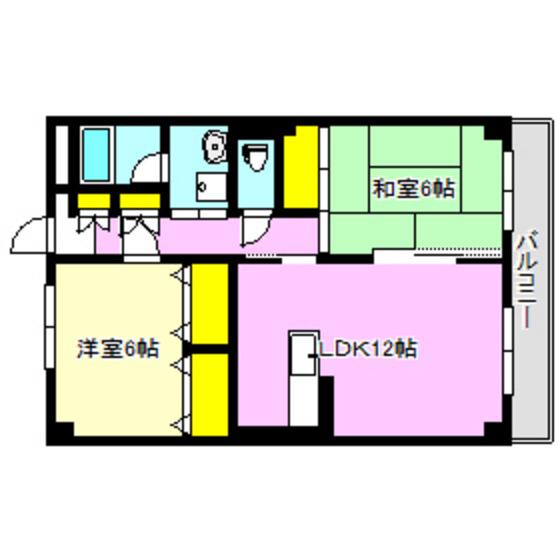 ハツミマンション(2LDK/1階)の間取り写真