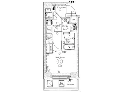 アクサス東武練馬(1K/4階)の間取り写真
