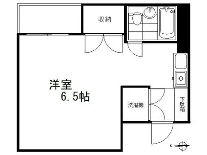 メゾンまほろば(ワンルーム/1階)の間取り写真
