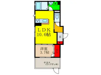 さくらII番館(1LDK/1階)の間取り写真