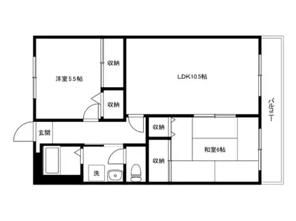 メゾン千代田(2LDK/2階)の間取り写真