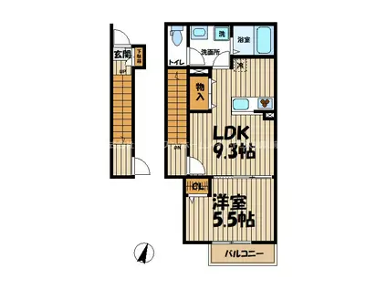 リブリ・花水木エスポワール(1LDK/2階)の間取り写真