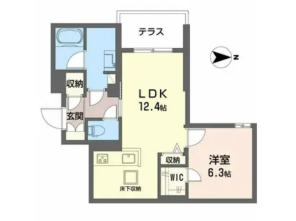 メゾンオリーブIII(1LDK/1階)の間取り写真