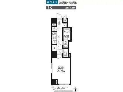 アリーチェ御徒町(1K/3階)の間取り写真