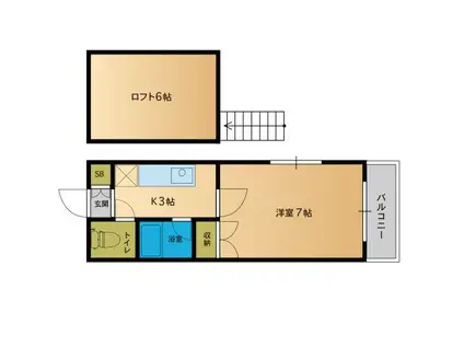 アヴァンテプラザ(1SK/4階)の間取り写真