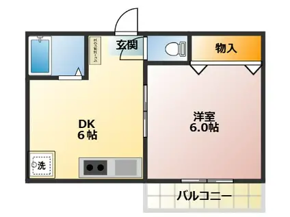 コーポ南長崎(1DK/1階)の間取り写真