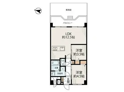 トーア南晴海マンション(2LDK/1階)の間取り写真
