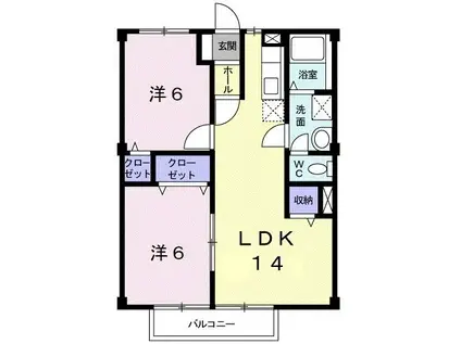 コーポサンシャイン(2LDK/1階)の間取り写真