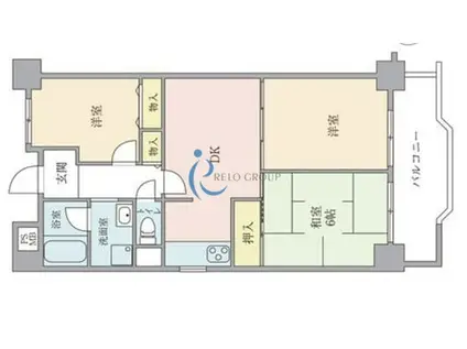 シェモア平野(3DK/12階)の間取り写真