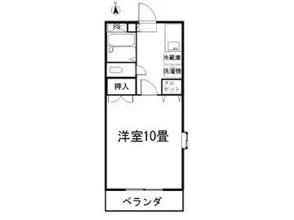 デルグロース高徳(1K/1階)の間取り写真