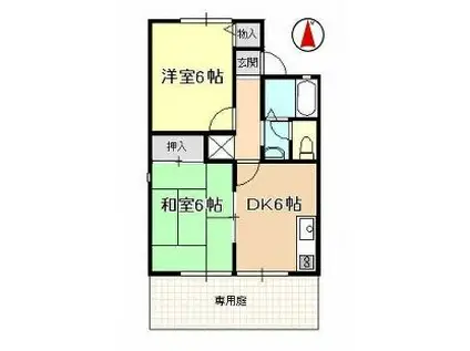 バレンタインハウス(2DK/1階)の間取り写真