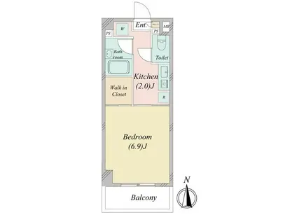 エスタシオン成瀬(1K/2階)の間取り写真