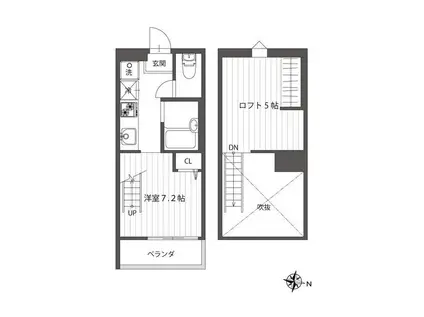 グリシーヌ春日町(ワンルーム/1階)の間取り写真