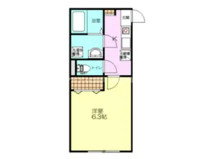 シティハイツ大道(1K/1階)の間取り写真