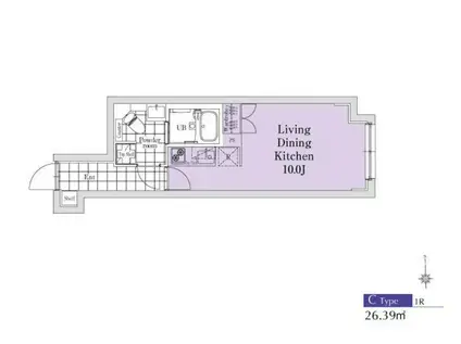 EXAM新中野II(ワンルーム/1階)の間取り写真