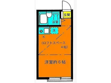 ハイツアルファ(ワンルーム/1階)の間取り写真