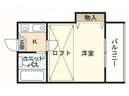 クレスト住吉A棟(1K/2階)の間取り写真
