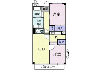 ラフィーネ美術館前(2LDK/3階)の間取り写真