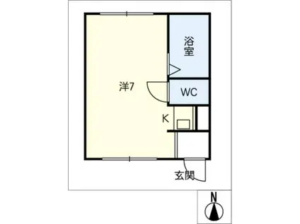 セブンメート2号館(ワンルーム/2階)の間取り写真