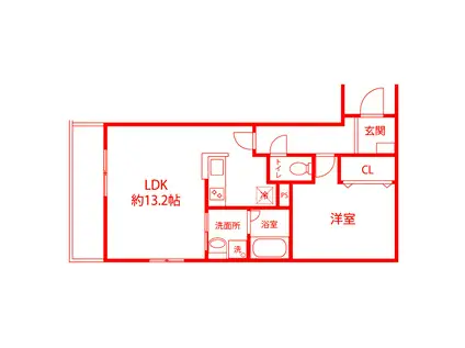 ストークプレイス湘南(1LDK/2階)の間取り写真