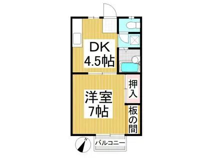 ハイツ・ルーセント(1DK/2階)の間取り写真