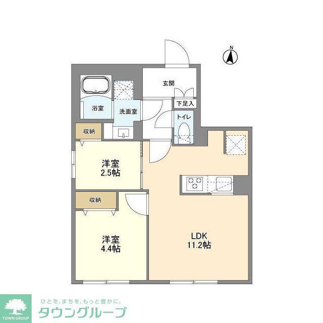 ウェルスクエア西大井(2LDK/5階)の間取り写真