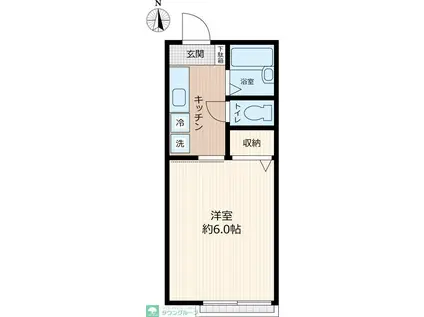 カサベルテ・クラス(ワンルーム/2階)の間取り写真