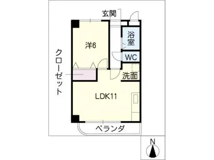 アーバンハイツプラネット(1LDK/2階)の間取り写真