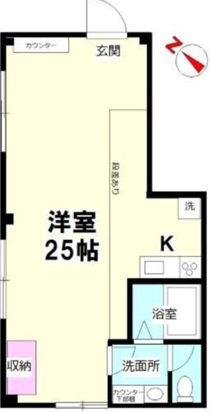 所沢マコトビル(ワンルーム/1階)の間取り写真