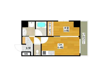 アンフィニXV江坂レジデンス(1DK/5階)の間取り写真