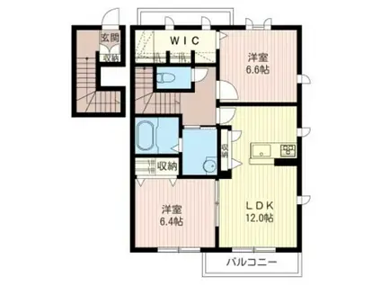 メゾン ド リュビ B棟(2LDK/2階)の間取り写真