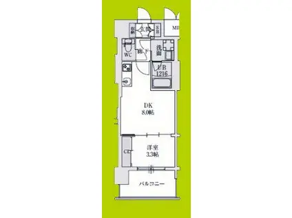スプランディッドあびこ駅前DUE(1LDK/3階)の間取り写真
