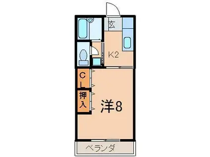 チェリーコーポ(1K/3階)の間取り写真