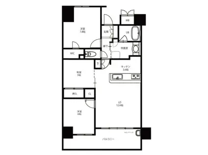 ポレスター中市セントラルシティ(3LDK/5階)の間取り写真