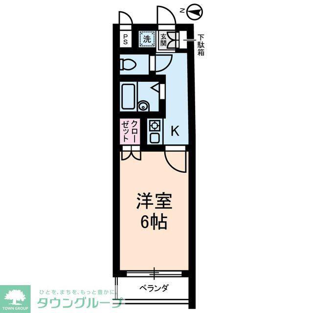 ドーチェスター大宮(1K/4階)の間取り写真