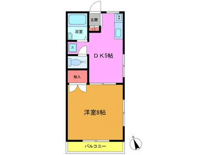 清和レジデンス(1DK/2階)の間取り写真