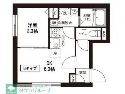 シャトレ シエルV(1LDK/1階)の間取り写真