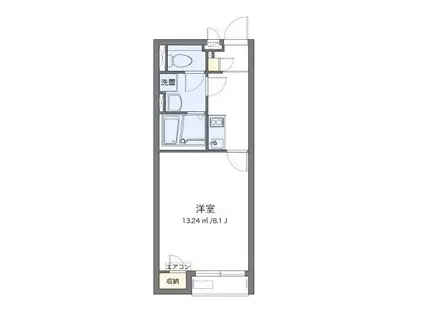 レオネクスト弦巻(1K/2階)の間取り写真