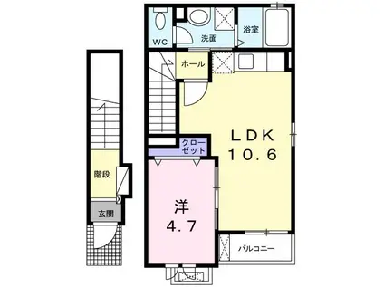 プレーゴ参道(1LDK/2階)の間取り写真